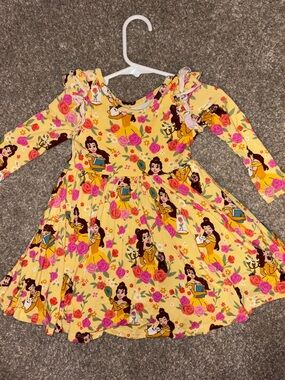 Little Sleepies Yellow Belle Floral Long-Sleeve Twirl Dress